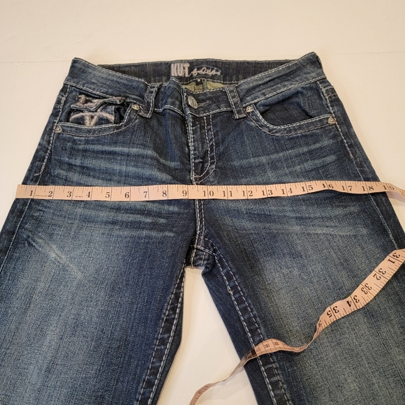 Kut From The Kloth Boot Cut Mid-Rise Dark Wash Button Flap Pocket Jean Size 8 - Picture 5 of 17